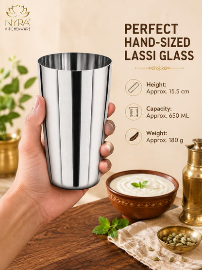 Stainless Steel Premium Lassi Glass - 650ml Multipurpose Drinkware Set