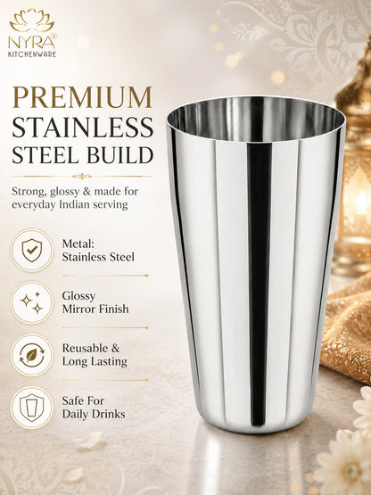 Stainless Steel Premium Lassi Glass - 650ml Multipurpose Drinkware Set