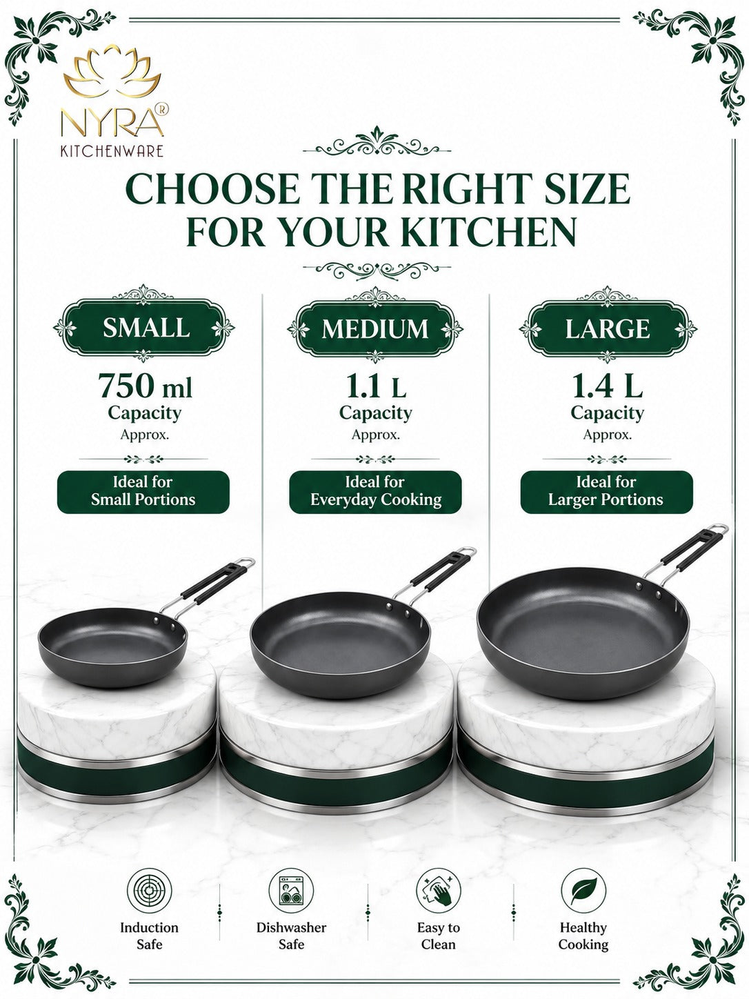 Iron Fry Pan with Handle | Induction Base Frying & Tadka Pan