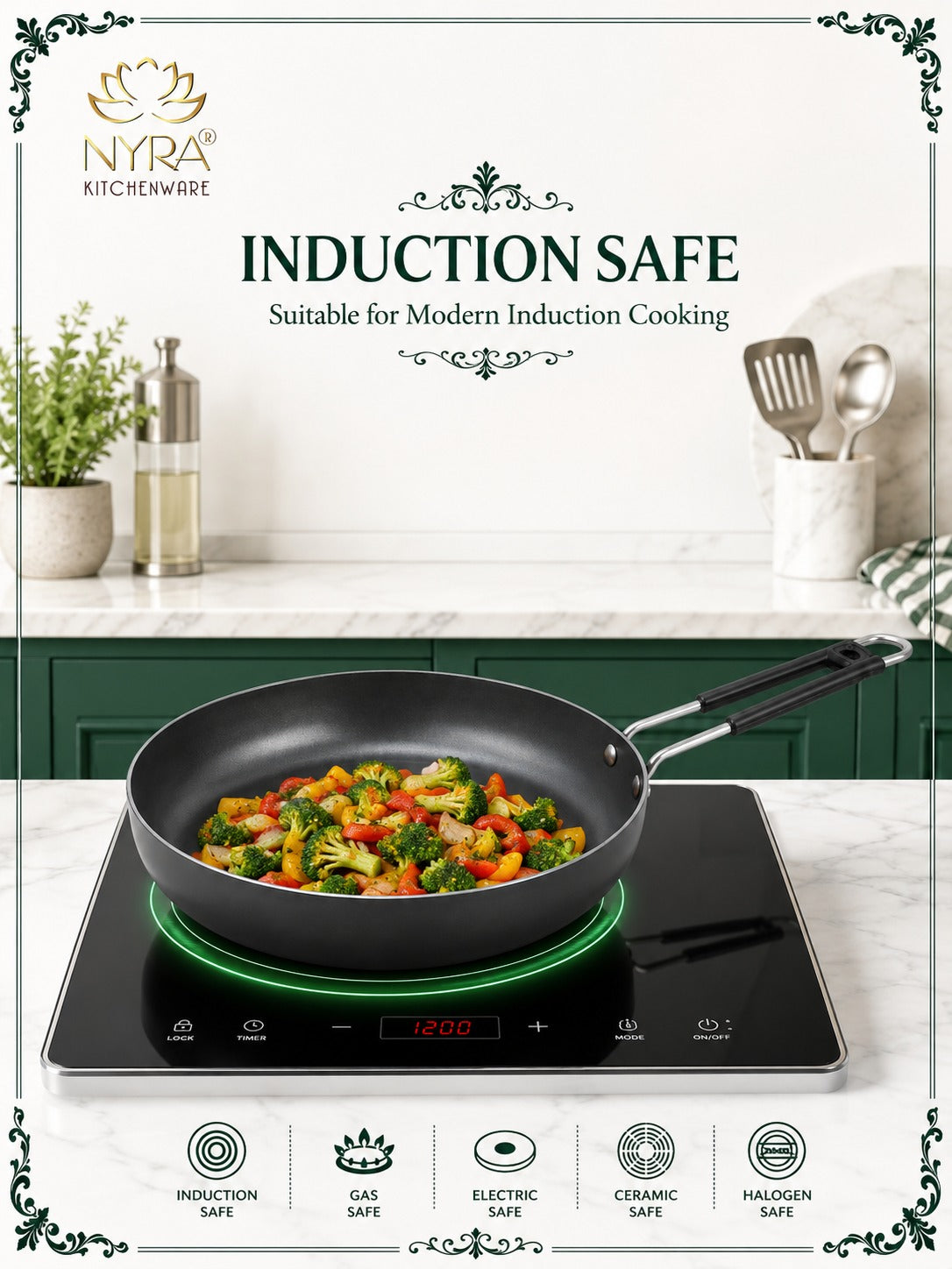 Iron Fry Pan with Handle | Induction Base Frying & Tadka Pan
