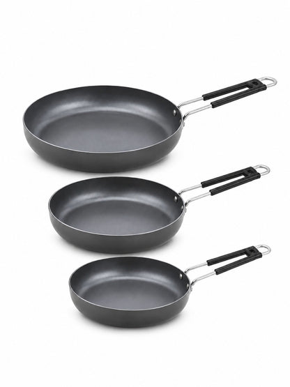 Iron Fry Pan with Handle | Induction Base Frying & Tadka Pan