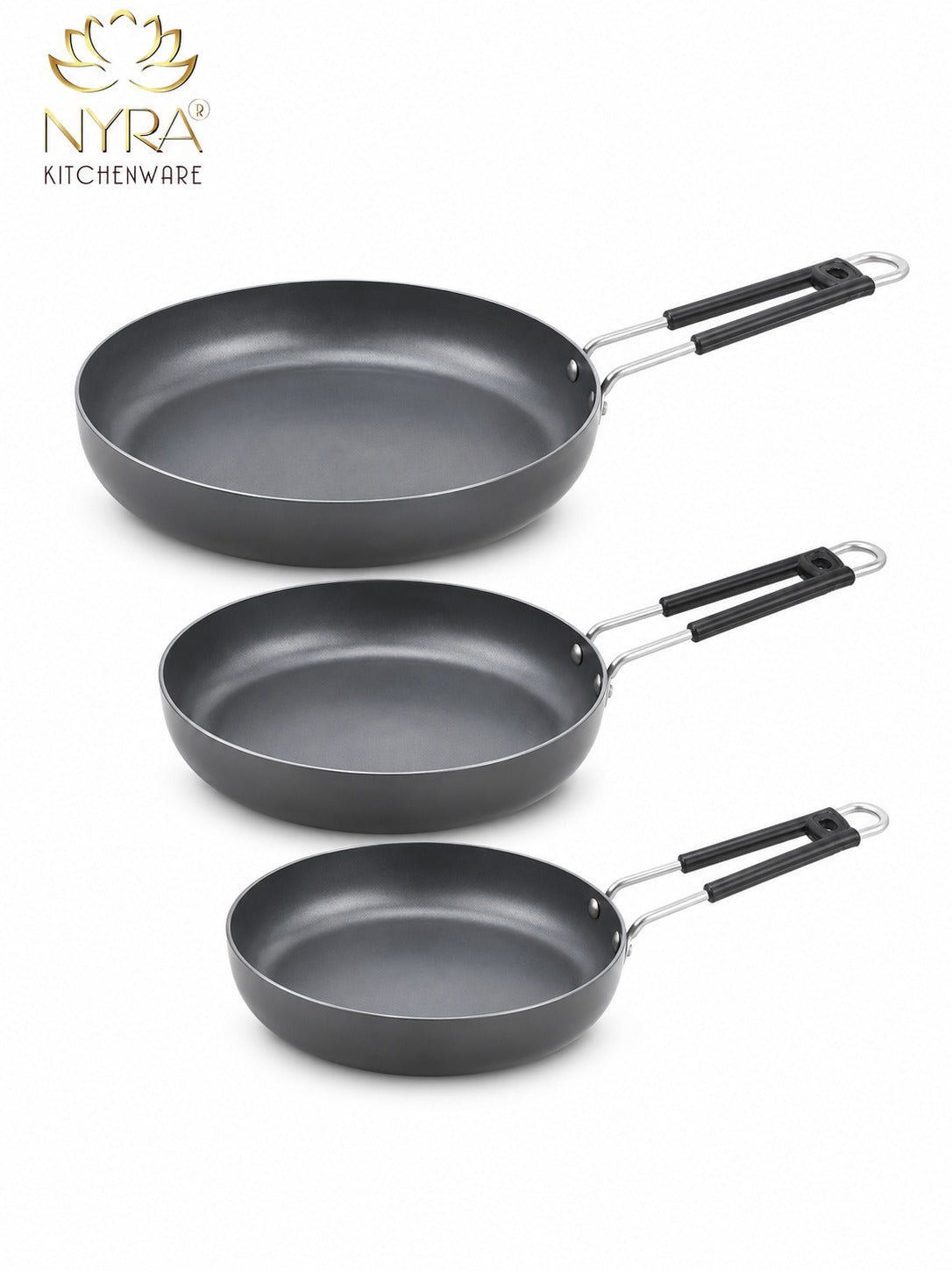 Iron Fry Pan with Handle | Induction Base Frying & Tadka Pan