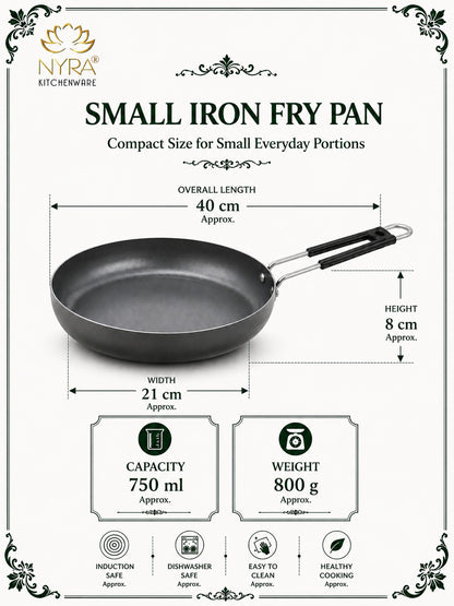 Iron Fry Pan with Handle | Induction Base Frying & Tadka Pan