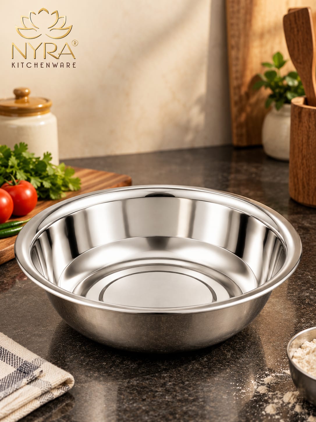 Stainless Steel Deep Mixing Bowl | Multipurpose Kitchen Prep