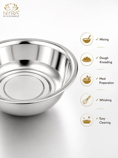 Stainless Steel Deep Mixing Bowl | Multipurpose Kitchen Prep