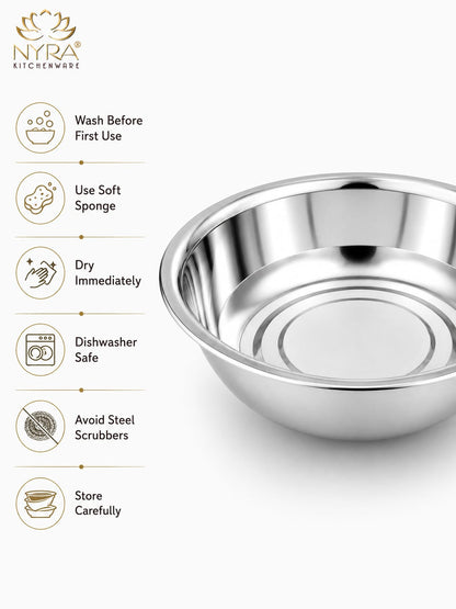 Stainless Steel Deep Mixing Bowl | Multipurpose Kitchen Prep