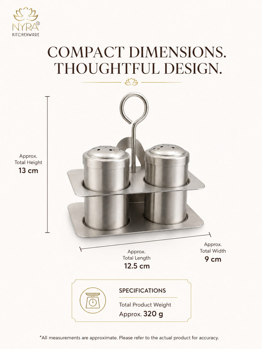 Stainless Steel Salt Pepper Sprinkler with Napkin Holder