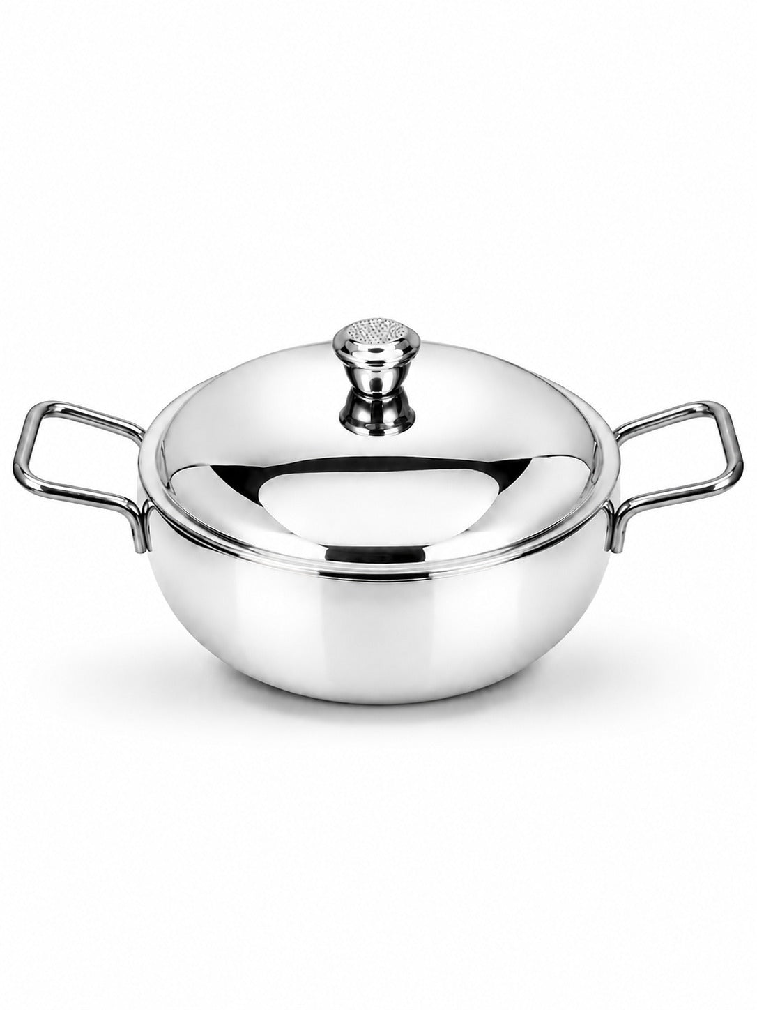 Stainless Steel Heavy Gauge Serving Vegetable Handi with Lid | Food Grade Mirror Finish - Kitchen Serving Bowl | Available in 650 ml, 1 L & 1.5 L