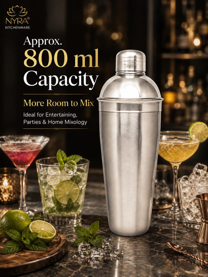 Stainless Steel Cocktail Shaker | Classic Bar Tool for Mixing Drinks, Mocktails & Cocktails |