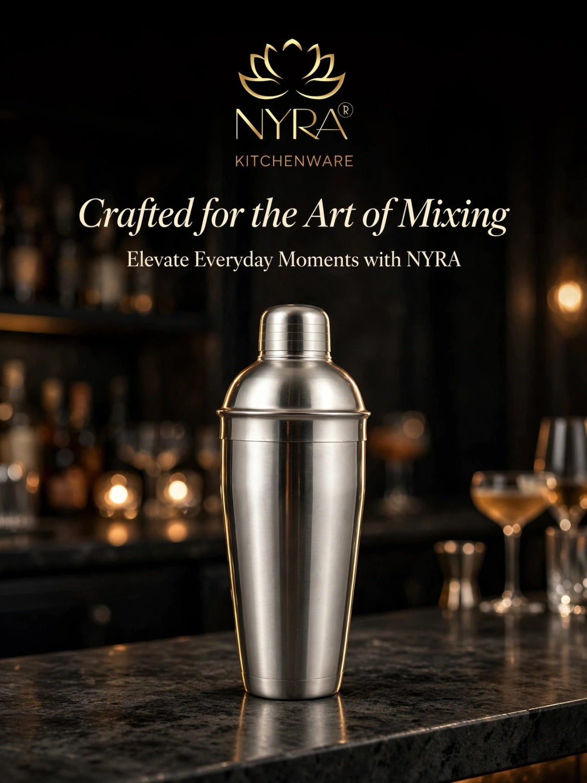 Stainless Steel Cocktail Shaker | Classic Bar Tool for Mixing Drinks, Mocktails & Cocktails |