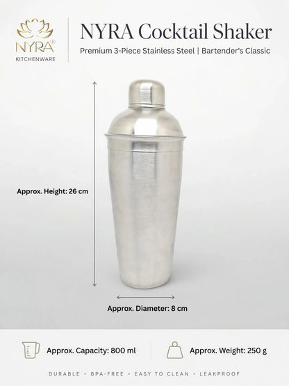 Stainless Steel Cocktail Shaker | Classic Bar Tool for Mixing Drinks, Mocktails & Cocktails |