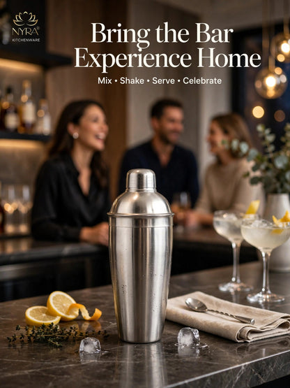 Stainless Steel Cocktail Shaker | Classic Bar Tool for Mixing Drinks, Mocktails & Cocktails |