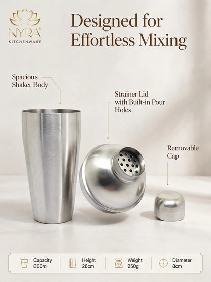 Stainless Steel Cocktail Shaker | Classic Bar Tool for Mixing Drinks, Mocktails & Cocktails |