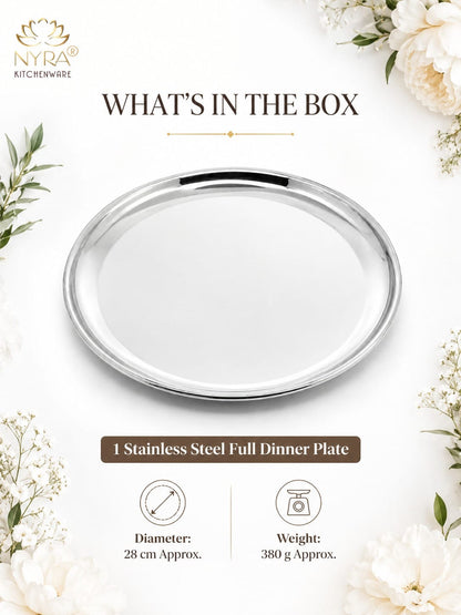 Stainless Steel Plates Set - Heavy Gauge Steel Lunch/Dinner Plates