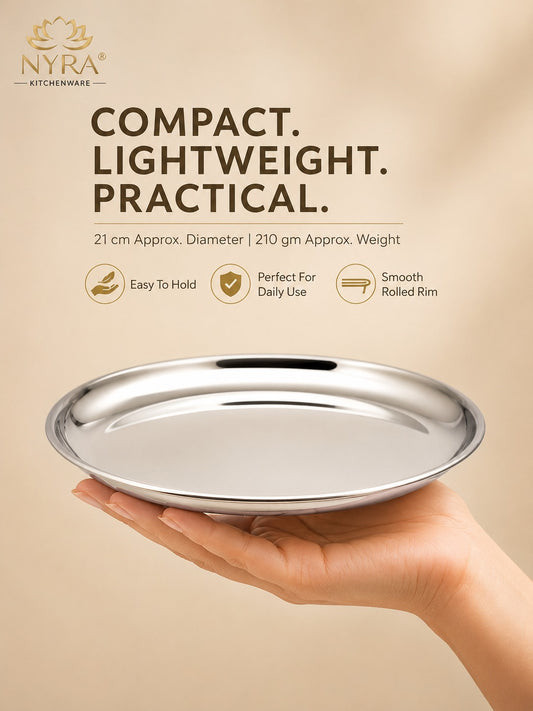 Stainless Steel Plates Set - Heavy Gauge Quarter Plates