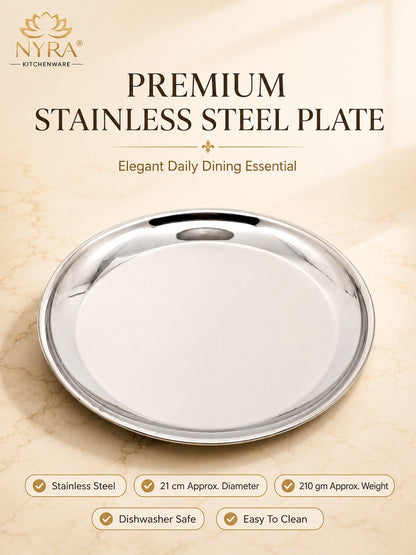Stainless Steel Plates Set - Heavy Gauge Quarter Plates