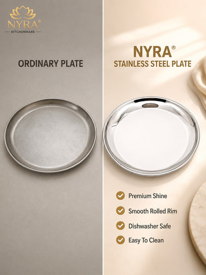Stainless Steel Plates Set - Heavy Gauge Quarter Plates