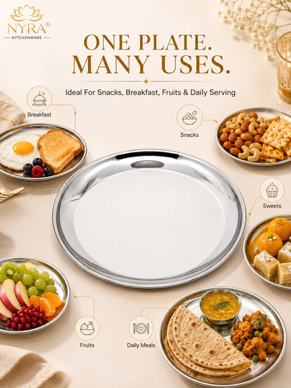 Stainless Steel Plates Set - Heavy Gauge Quarter Plates
