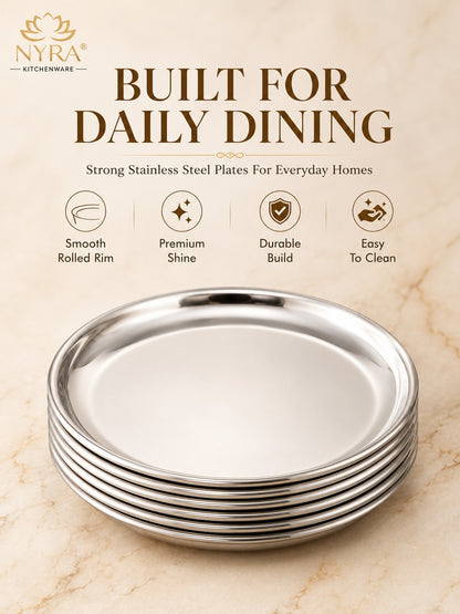 Stainless Steel Plates Set - Heavy Gauge Quarter Plates