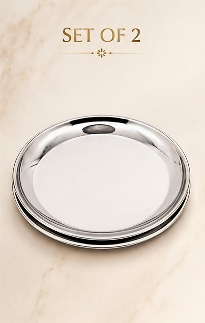 Stainless Steel Plates Set - Heavy Gauge Quarter Plates