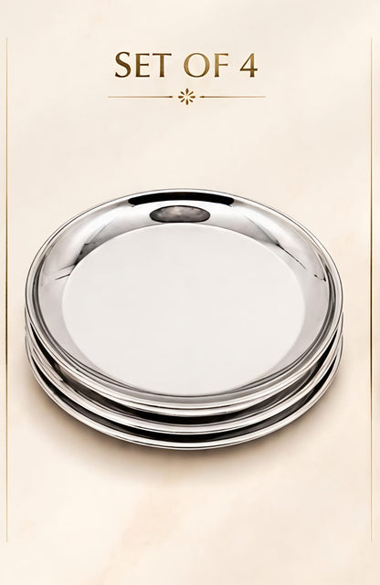 Stainless Steel Plates Set - Heavy Gauge Quarter Plates