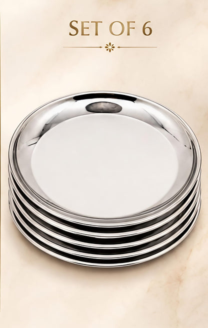 Stainless Steel Plates Set - Heavy Gauge Quarter Plates