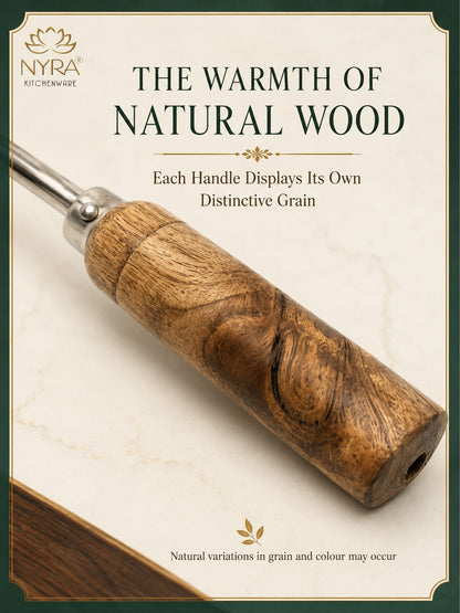 Stainless Steel Chinese Spatula/Palta – Durable Kitchen Tool with Ergonomic Wooden Handle