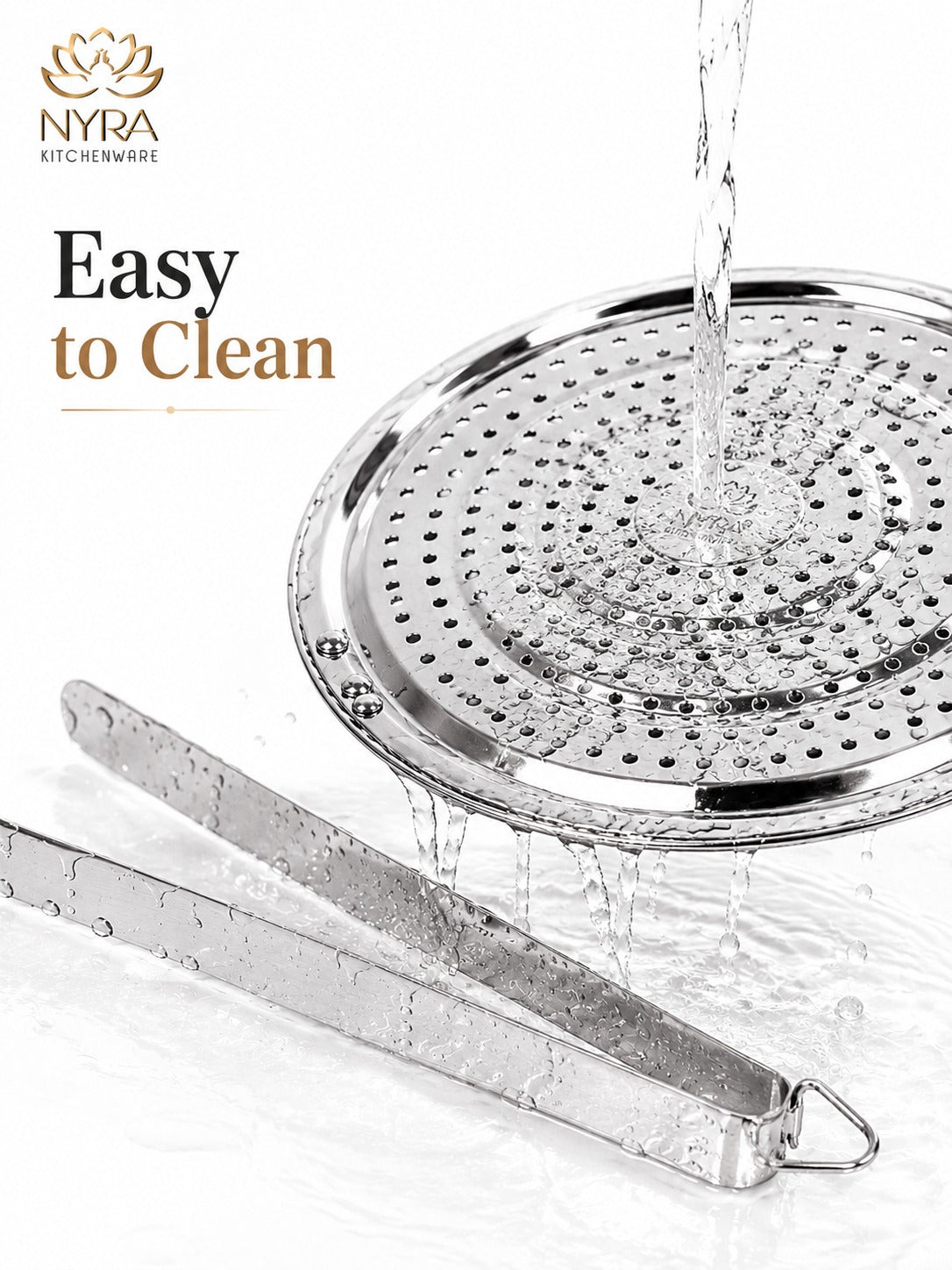 Stainless Steel Roaster and Steel Tong Combo - Kitchen Essential