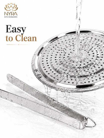 Stainless Steel Roaster and Steel Tong Combo - Kitchen Essential