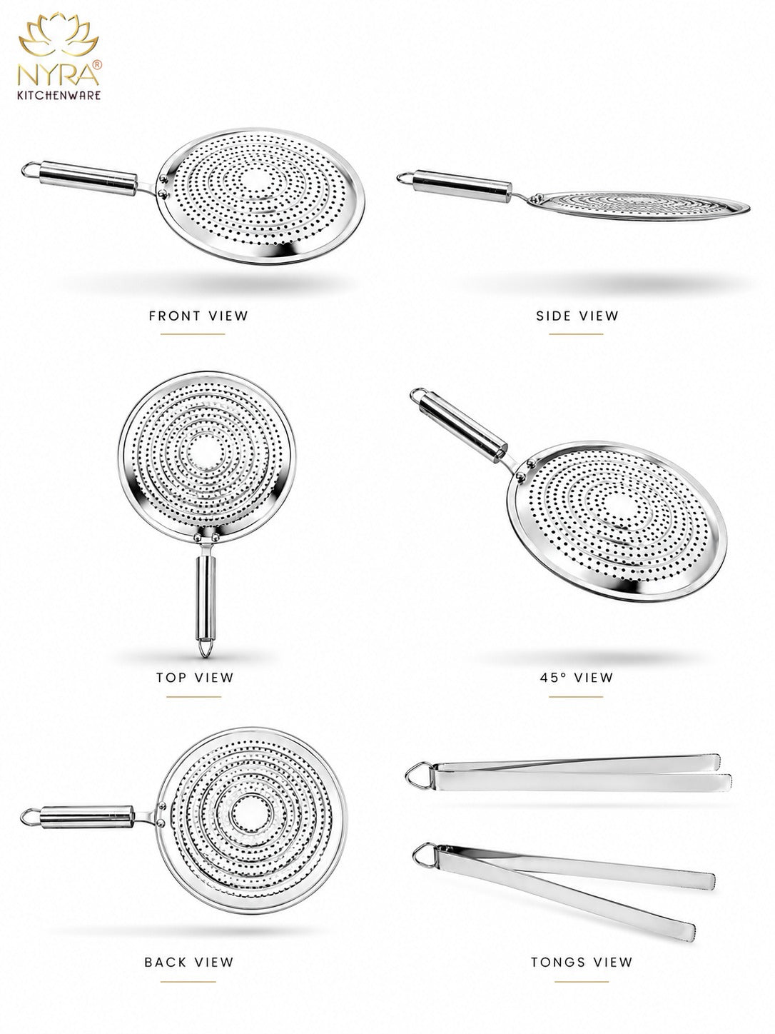 Stainless Steel Roaster and Steel Tong Combo - Kitchen Essential