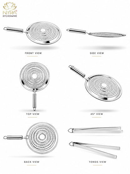 Stainless Steel Roaster and Steel Tong Combo - Kitchen Essential