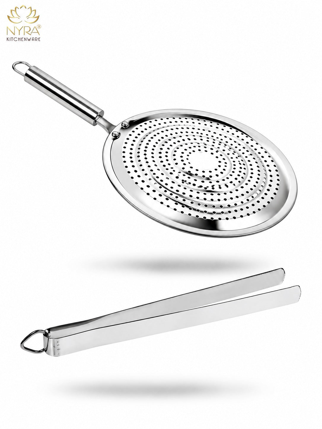 Stainless Steel Roaster and Steel Tong Combo - Kitchen Essential