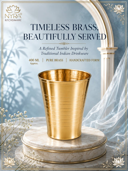 Brass Water Glass (Pital Tumbler) | Handcrafted for Ayurvedic Benefits