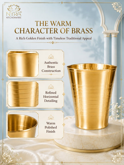 Brass Water Glass (Pital Tumbler) | Handcrafted for Ayurvedic Benefits