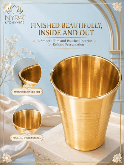 Brass Water Glass (Pital Tumbler) | Handcrafted for Ayurvedic Benefits