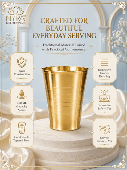 Brass Water Glass (Pital Tumbler) | Handcrafted for Ayurvedic Benefits