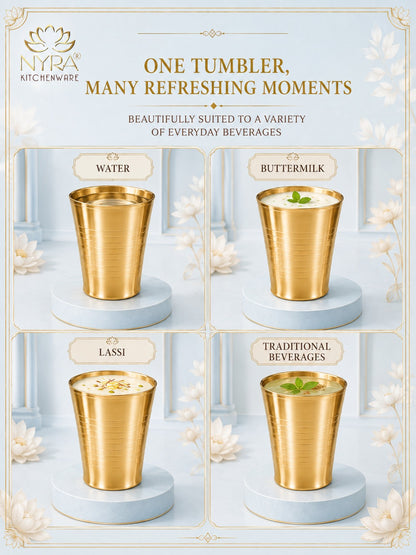 Brass Water Glass (Pital Tumbler) | Handcrafted for Ayurvedic Benefits