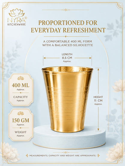 Brass Water Glass (Pital Tumbler) | Handcrafted for Ayurvedic Benefits