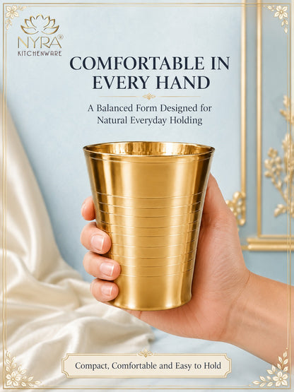 Brass Water Glass (Pital Tumbler) | Handcrafted for Ayurvedic Benefits