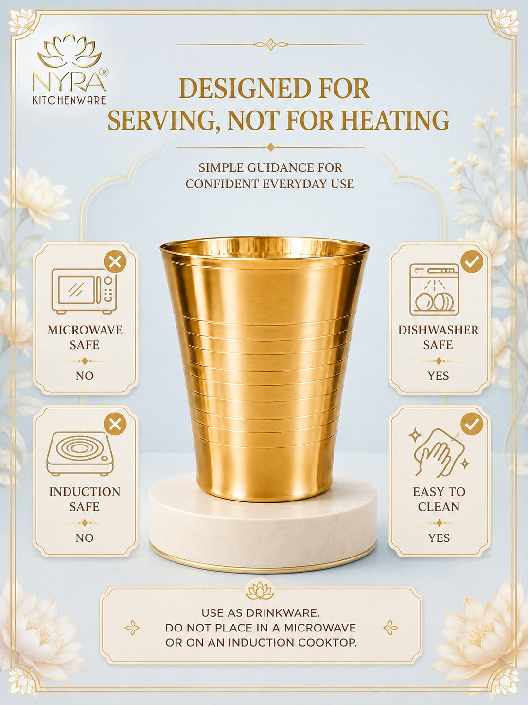 Brass Water Glass (Pital Tumbler) | Handcrafted for Ayurvedic Benefits