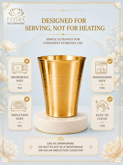 Brass Water Glass (Pital Tumbler) | Handcrafted for Ayurvedic Benefits