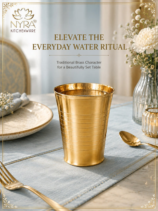 Brass Water Glass (Pital Tumbler) | Handcrafted for Ayurvedic Benefits
