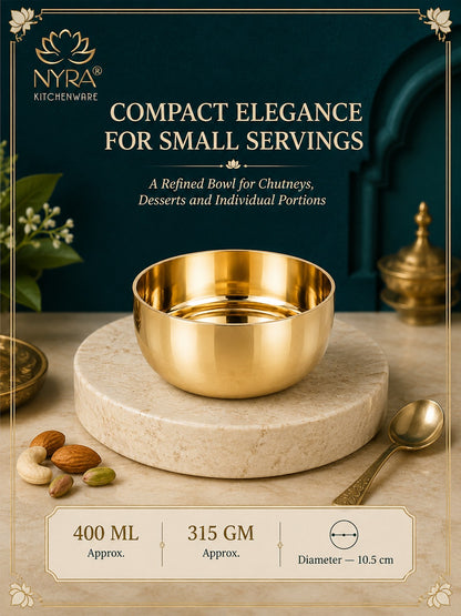 Pure Bronze Kansa Bowls | Handcrafted Serving Set in 5 Sizes