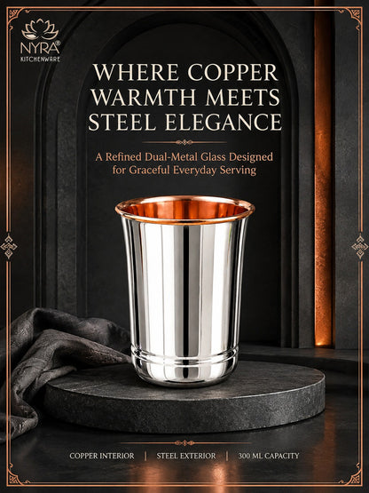 Premium Stainless Steel Tumbler - Inner Copper Coating | Laser Designed Exterior | BPA Free