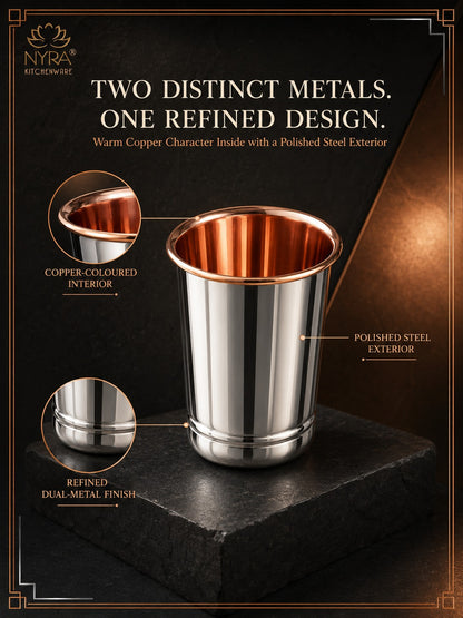 Premium Stainless Steel Tumbler - Inner Copper Coating | Laser Designed Exterior | BPA Free