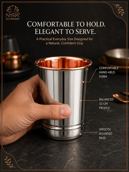Premium Stainless Steel Tumbler - Inner Copper Coating | Laser Designed Exterior | BPA Free
