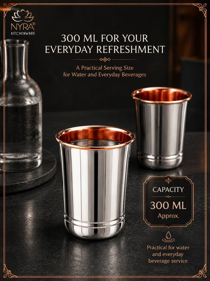 Premium Stainless Steel Tumbler - Inner Copper Coating | Laser Designed Exterior | BPA Free