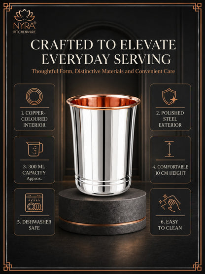 Premium Stainless Steel Tumbler - Inner Copper Coating | Laser Designed Exterior | BPA Free