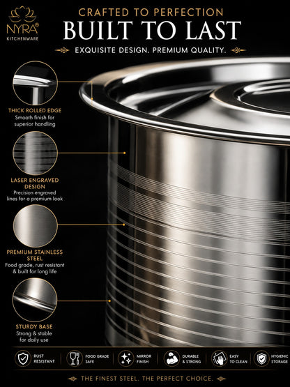 Stainless Steel Atta Storage Container/Box/Drum/Pawali
