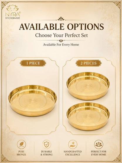 Bronze Handmade Phool Thali | Kansa Handcrafted Traditional Thali – Health-Boosting, Durable, and Elegant Dining Essential |